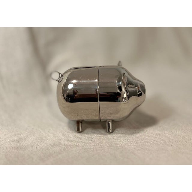 Mid-Century Modern Mid-Century Modern Chrome Metal Piggy Coin Bank For Sale - Image 3 of 8