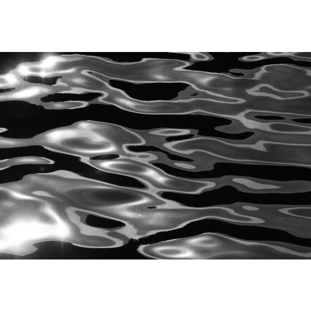 Early 21st Century Large Black White Seascape, Reflections of Lido Island, Abstract Venice Waters 2021 For Sale - Image 5 of 9