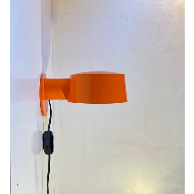 Mid-Century Modern Orange Wall Lamp by Svend Mediumboe for Nordic Solar, 1970s For Sale - Image 3 of 10