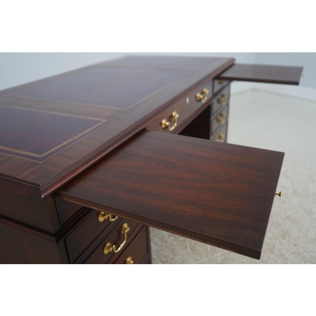 Animal Skin Henkel Harris Moore Leather Top Executive Desk For Sale - Image 7 of 18