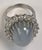 1950s Plum Cabochon Sapphire, Diamond, and 14k White Gold Ring, Size 6.5 - For Sale - Image 4 of 8