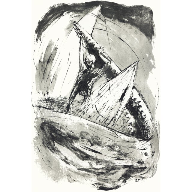 Original lithograph by Benton Spruance from the portfolio "Moby Dick - The Passion of Ahab" printed by The Meriden Gravure...