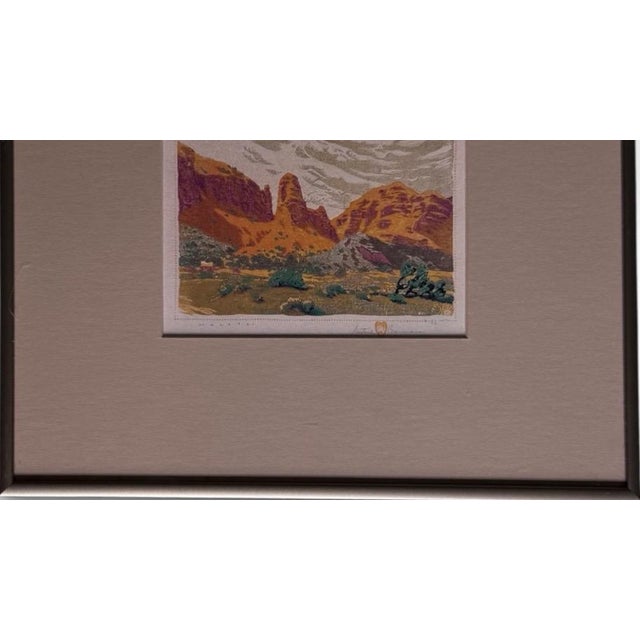 Metal 1930s Gustave Baumann Signed Southwest Color Woodcut "Malapai" Framed Art For Sale - Image 7 of 13