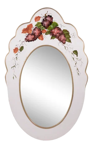 White Fruit and Flower Picture Frame Mirror
