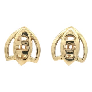 Vintage-Contemporary Designed 18k Yellow Gold Bee Earring With Omega Clips, A Pair For Sale