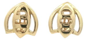 Vintage-Contemporary Designed 18k Yellow Gold Bee Earring With Omega Clips, A Pair