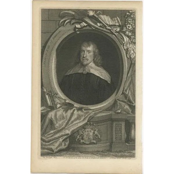 Antique portrait titled 'Francis Earl of Bedford'. Francis Russell, 4th Earl of Bedford PC (1587 – 9 May 1641) was an...