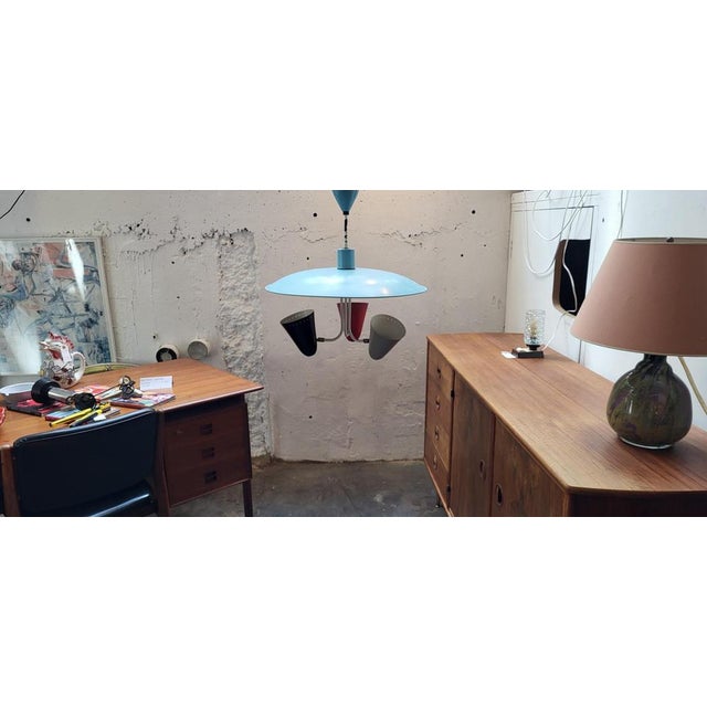 Mid-Century Modern Zeist Ceiling Lamp by H. TH. J. A. Busquet for Hala, 1950s For Sale - Image 3 of 13