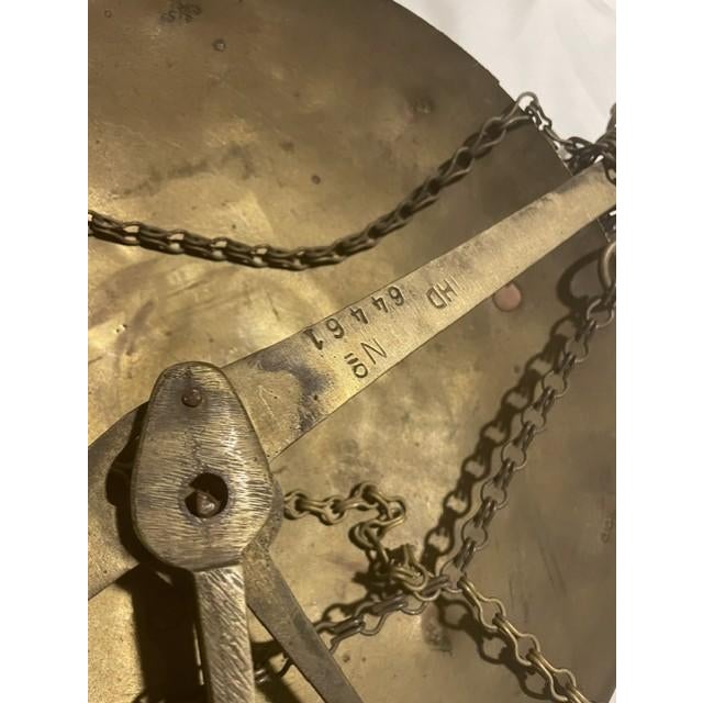 Metal 1918 Ottoman Empire Brass 16" Balance Scale — Crowned Anchor Maritime Guild Mark For Sale - Image 7 of 18