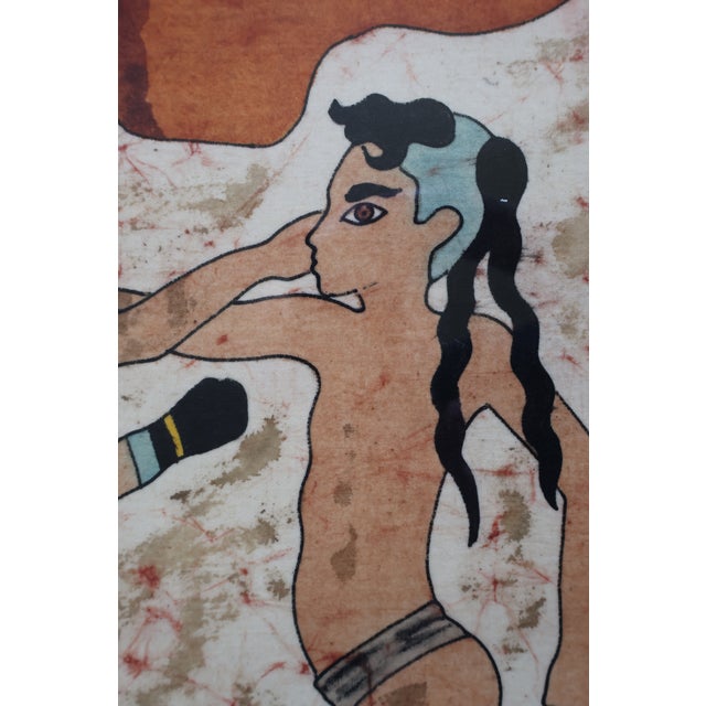 1970s Masakis Signed Batik After the Akrotiri “Boxing Children” Fresco For Sale In Washington DC - Image 6 of 18