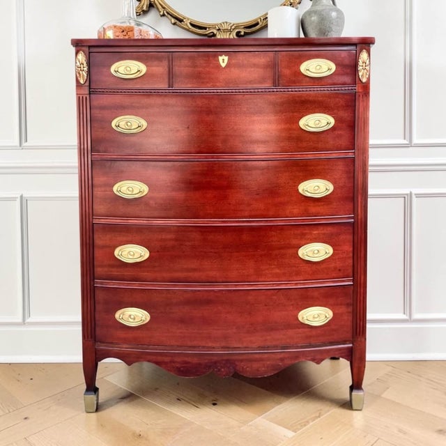 Vintage Federal Mahogany Tall Chest | Chest of Drawers | Dresser For Sale - Image 11 of 11