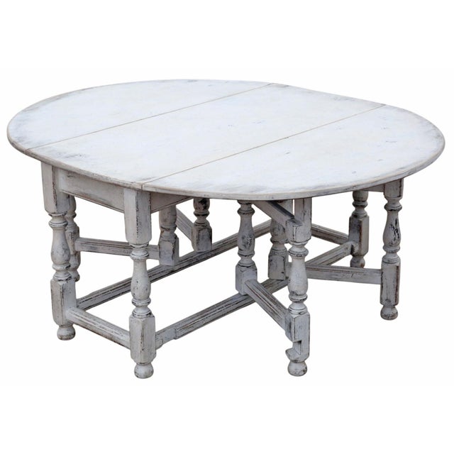 Large Antique Swedish Drop-Leaf Gateleg Dining Table, 1920s For Sale - Image 14 of 14