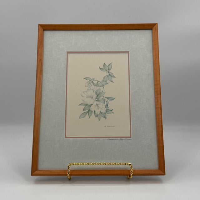 Vintage 1981 botanical portfolio print by Belgian artist Margot Weemaes (1909–1993), depicting Rhododendron...