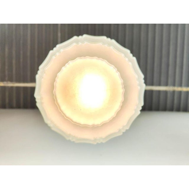 1920s French Art Deco Etched Skyscraper Pendant Light For Sale - Image 5 of 8