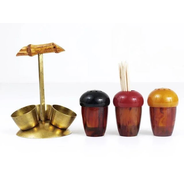 Mid-Century Salt & Pepper Toothpick Cruet Set by Richard Rohac, Austria, 1950s, Set of 4 For Sale - Image 4 of 9
