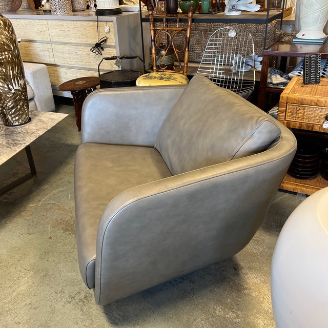 Artefacto Leather Swivel Chair | Chairish