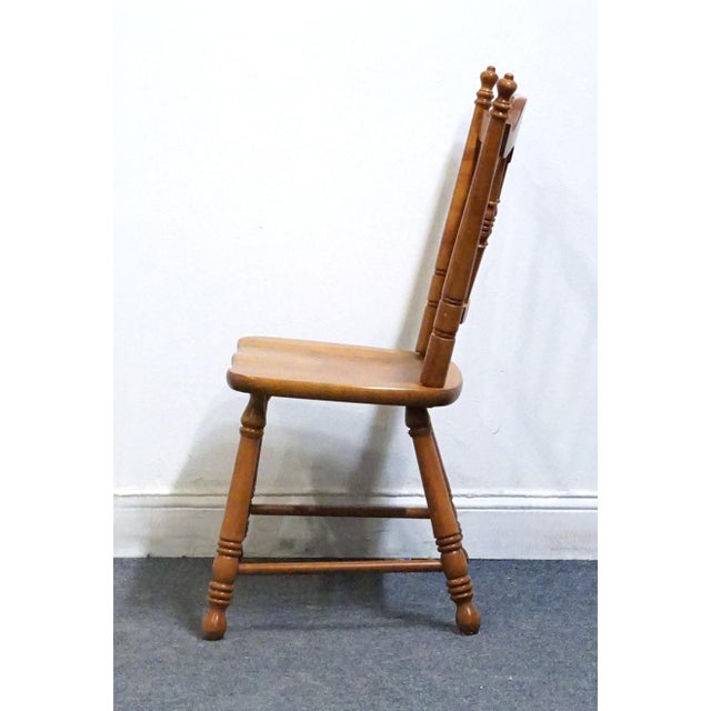 Wood Tell City Furniture Solid Hard Rock Maple Colonial Early American Spindle Back Dining Side Chair For Sale - Image 7 of 10