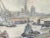 Guy Marc, Rouen Harbour, 1974, Watercolour on Cardboard For Sale - Image 5 of 6