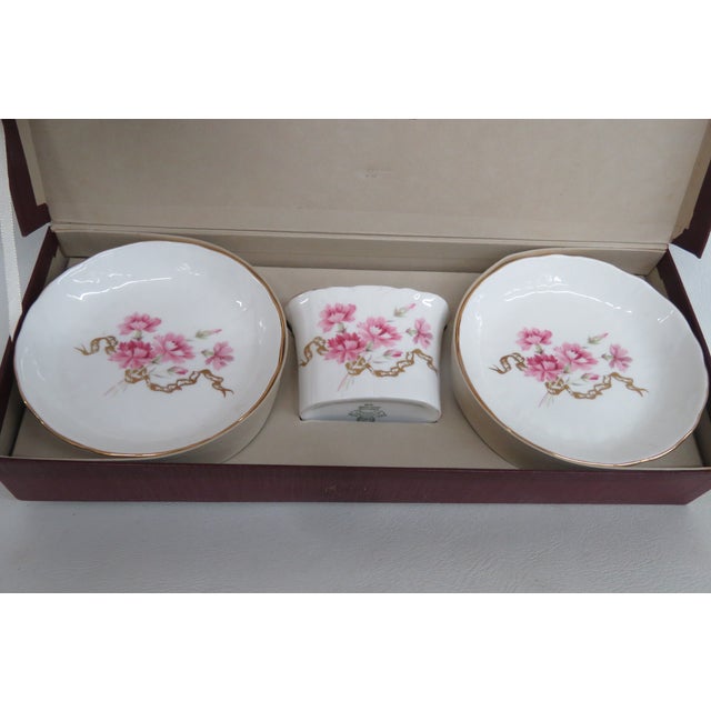 Aynsley England Bone China 3pc Boxed Set Pink Carnation Motif Gold Trim 4955b For Sale In Miami - Image 6 of 16