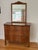 American Antique Tiger Oak Serpentine Chest of Drawers With Mirror For Sale - Image 3 of 11