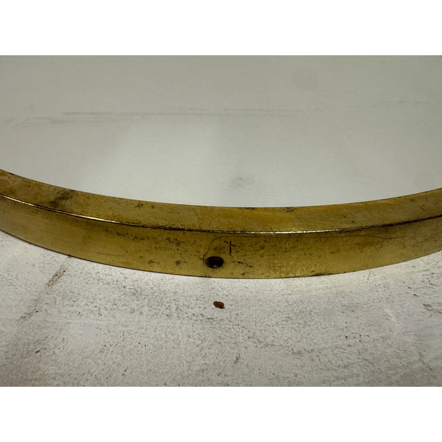 Italian Shield-Shaped Brass Wall Mirror, 1950s For Sale - Image 4 of 12