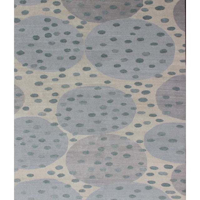 Modern Rug of Wool and Silk From Nepal by Keivan Woven Arts For Sale - Image 4 of 11