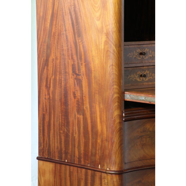 Brown Danish Secretaire in Walnut, 1890s For Sale - Image 8 of 18