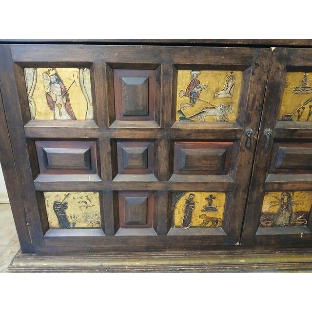 19th Century Antique Hand Painted Spanish Colonial Sideboard For Sale - Image 12 of 12