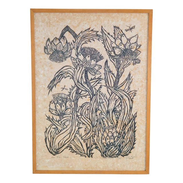 Wil Willerijn, Blackthorn, Etching on Handmade Paper, 1966 For Sale