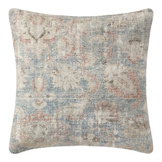 Amber Lewis x Loloi Pacifica Sky / Natural 22" x 22" Cover with Down Pillow For Sale