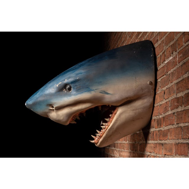 Oversized Hand-Painted Great White Shark Head Wall Mount For Sale - Image 4 of 8