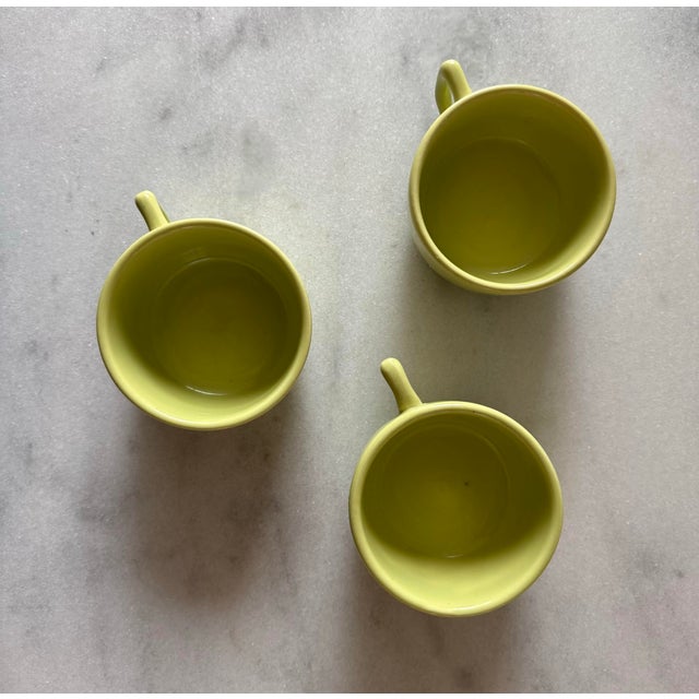 Ceramic Set of 3 Russel Wright Coffee Cups and Saucers For Sale - Image 7 of 11