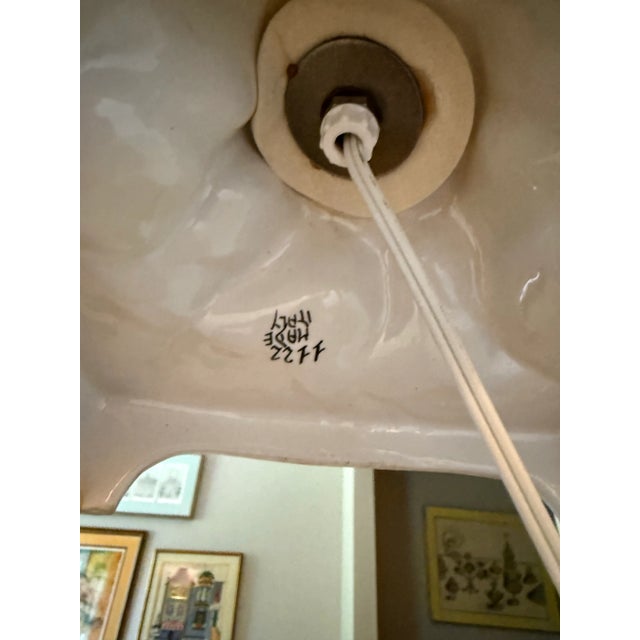 Mid 20th Century Large Italian Porcelain Lamp W/ Birds & Foliage For Sale - Image 12 of 12