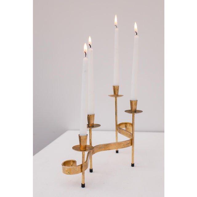 Mid-Century Modern Metal Candlesticks by Gunnar Ander for Ystad-Metall, Sweden, 1960s For Sale - Image 6 of 14