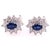 18 Karat White Gold Sapphire and Diamond Cluster Earrings For Sale - Image 9 of 12