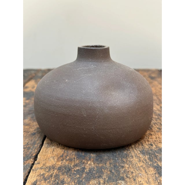 Brown Vintage Ceramic Bud Vase For Sale - Image 8 of 8