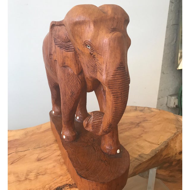 Large Carved Wood Elephant Sculpture Chairish