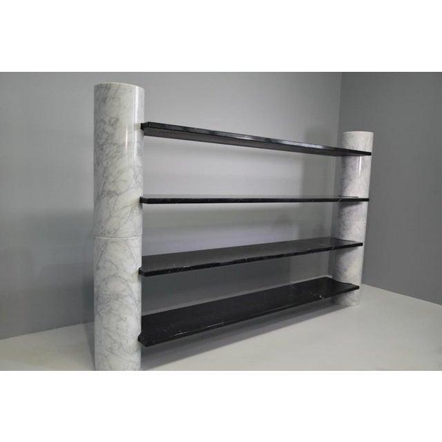 Loico Bookcase in Carrara and Marquina Marble by Angelo Mangiarotti for Skipper, 1970 For Sale - Image 9 of 16