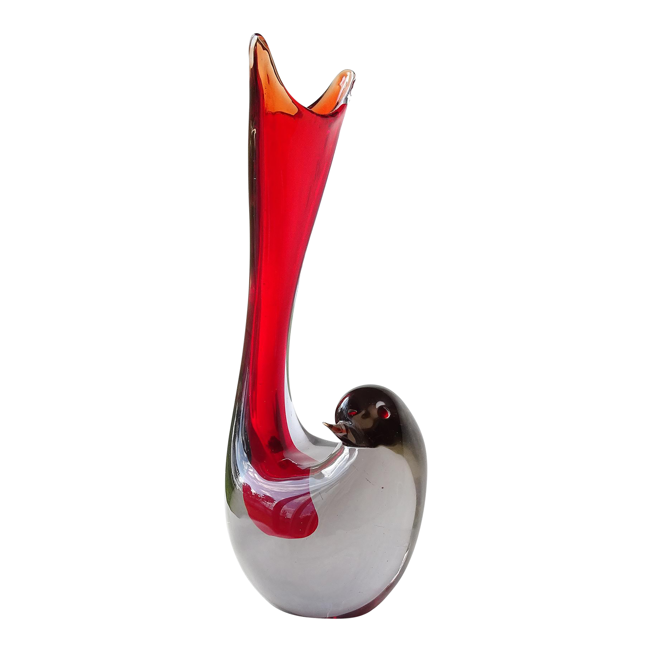 Murano Antonio Da Ros Gino Cenedese 1961 Sommerso Red Gray Vintage