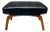 Danish Modern, Black Leatherette, Stained Wood, Footstool, Denmark, 1950s For Sale