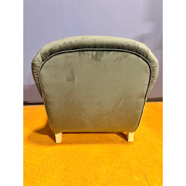 Art Deco Club Chairs in Parchment and Avion-Colored Velvet, 1930s, Set of 2 For Sale - Image 8 of 9