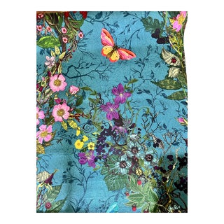 Timorous Beasties 2 1/2 Yards Bloomsbury Garden Linen Fabric For Sale