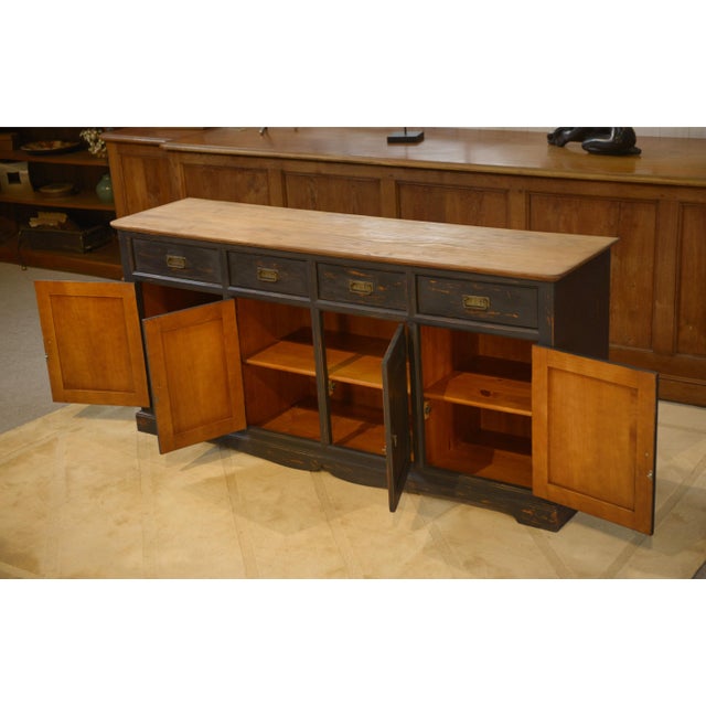 Patinated Pine Buffet, 1960s For Sale - Image 4 of 12