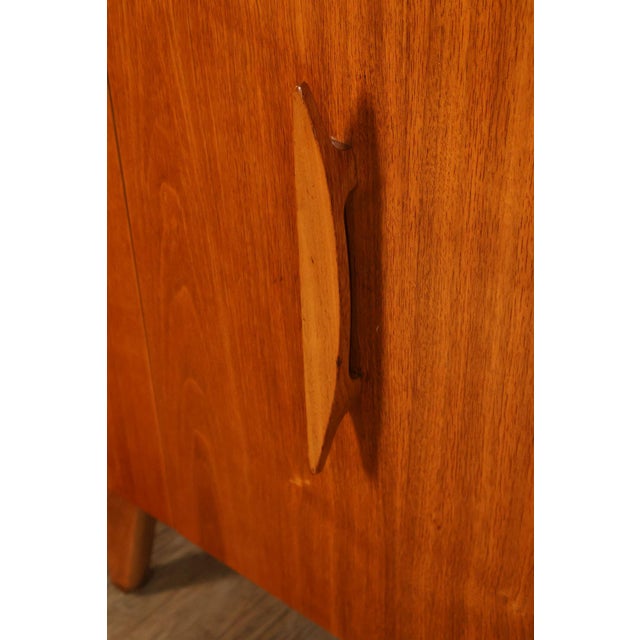 Mid Century Modern Sculpted Walnut Long Dresser For Sale - Image 15 of 18