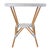 2020s Tobias 30 in. W Outdoor Round Rattan and Metal Bistro Table, Blue/White Dot / Natural Rattan Frame For Sale - Image 5 of 9