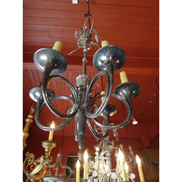 French Silvered Bronze Chandelier For Sale - Image 9 of 12
