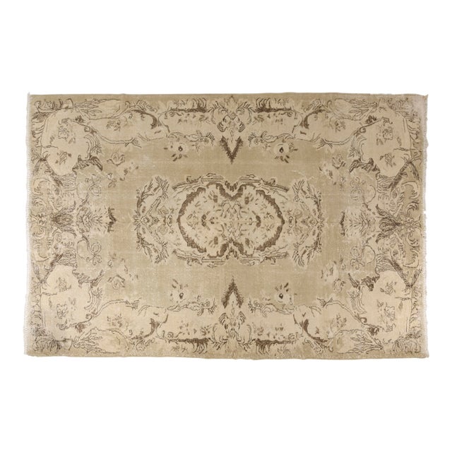 Vintage Turkish Oushak Anatolian Carpet For Sale