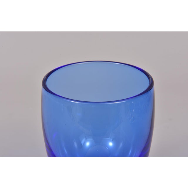 William Yeoward William Yeoward England Bess Blue and Clear Hand Blown Signed Glasses - Set of 12 For Sale - Image 4 of 6