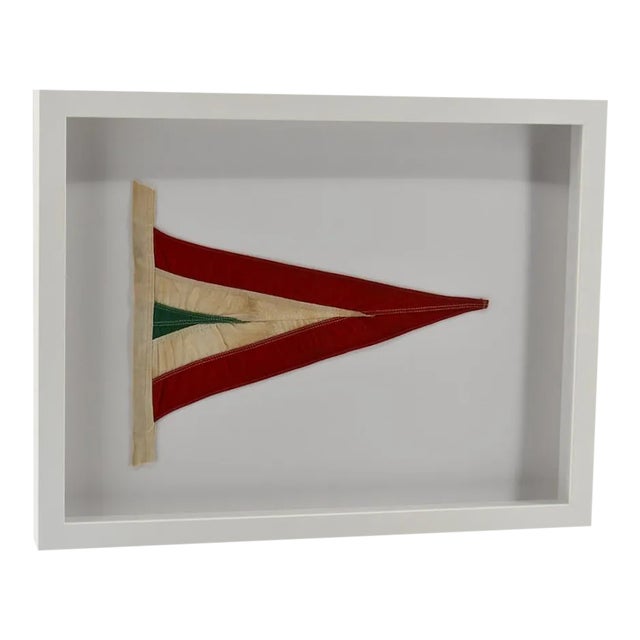Contemporary Coastal Wall Decor of Vintage Sailing Boat Pennant For Sale