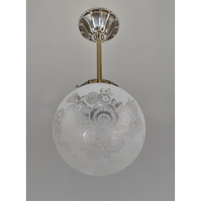 1920s French Art Deco Pendant Light by Leune - 1925 France For Sale - Image 5 of 16